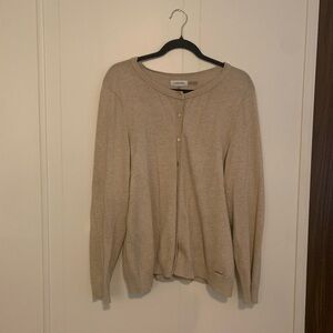 XL Calvin Klein womens cream button down cardigan sweater